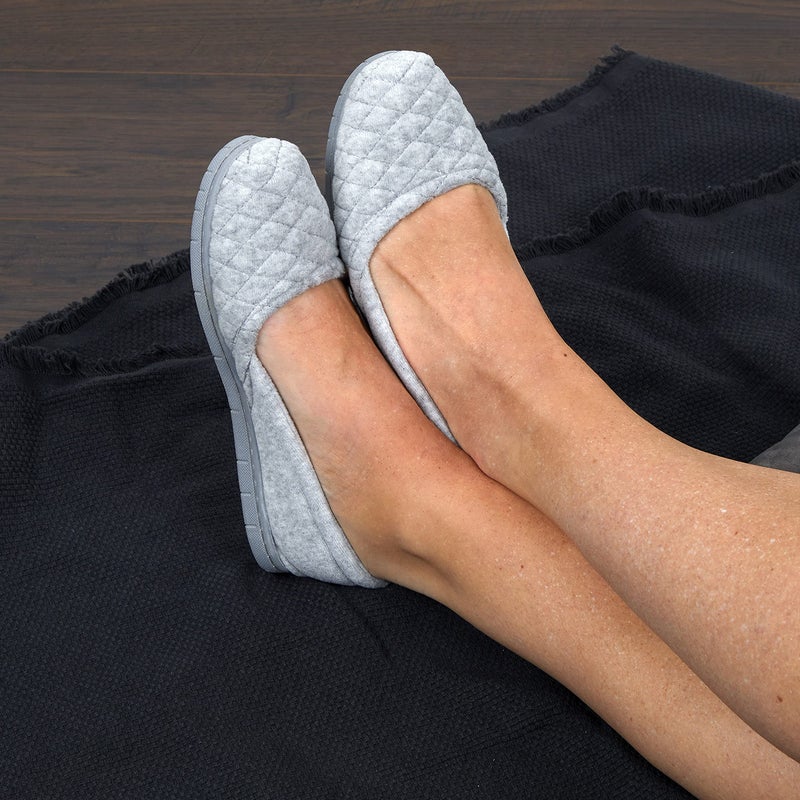 Dearfoams womens Katie Microfiber Velour Espadrille Slipper, Light Heather Grey, X-Large US - Image 2
